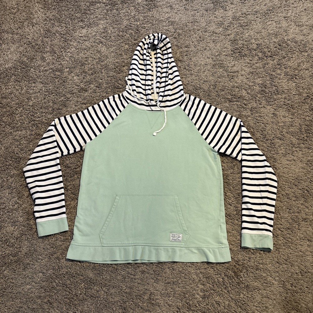 Orvis Women's Color Block Cozy Hoodie Pullover Size‎ Small Striped Long Sleeve